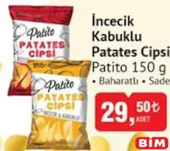 PATİTO İNCECİK KABUKLU PATATES CİPSİ 150 G